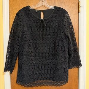 Talbots Black Lace Blouse